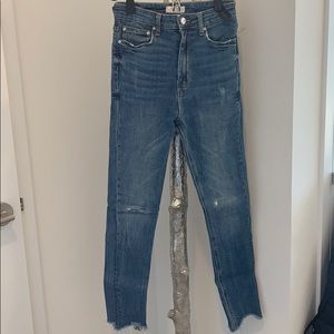 Zara denim high wasted skinny jeans size 2